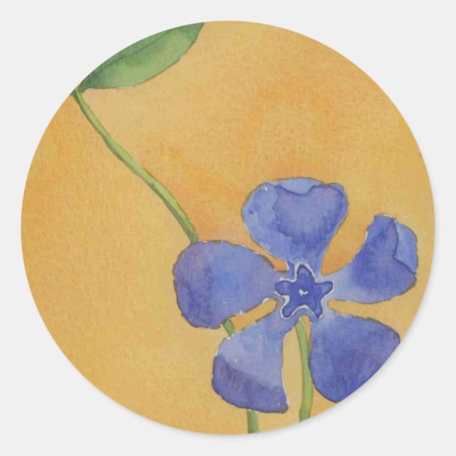 Adesivo Redondo Vinheta Floral "Simplesmente Vinca" (Frente)