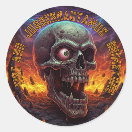 Adesivo Redondo Vinheta FOGO E BRIMSTONE