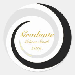 Adesivo Redondo Vinheta Formando de onda salva-vidas