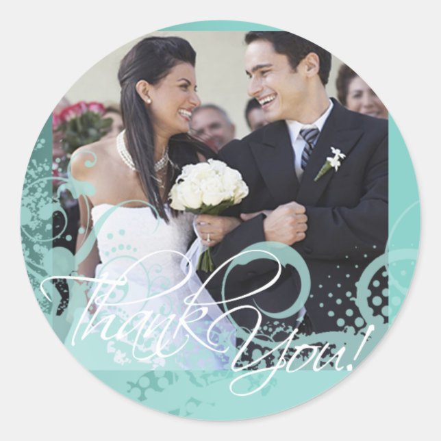 Adesivo Redondo Vinheta Fotográfica (Grungy Floral) (Frente)