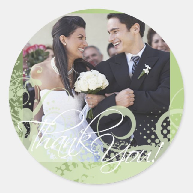 Adesivo Redondo Vinheta Fotográfica (Grungy Floral) (Frente)