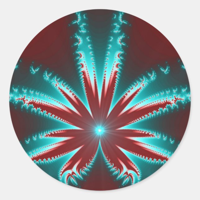 Adesivo Redondo Vinheta Fractal de Queima a Frio (Frente)