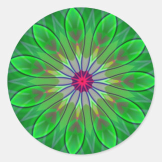 Adesivo Redondo Vinheta Fractal Decal Verde da Daisy Mandala