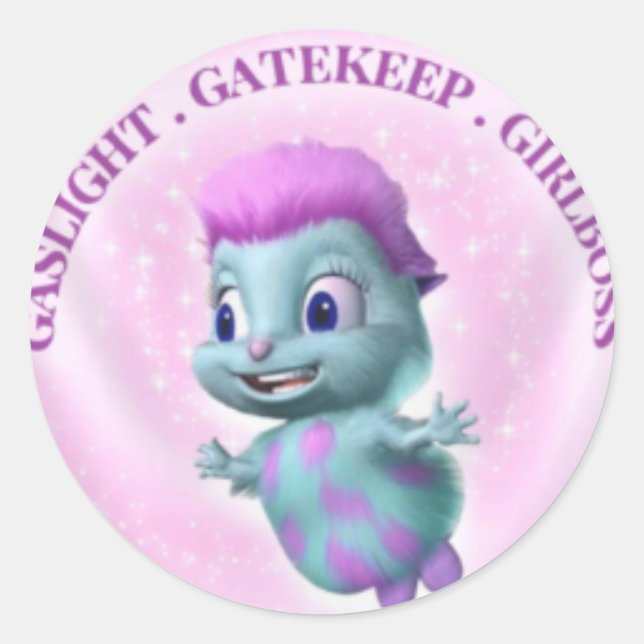 Adesivo Redondo Vinheta Gatehold Girlpatrão (Frente)