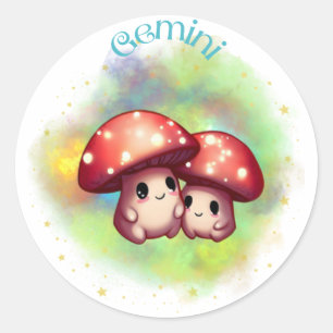Adesivo Redondo Vinheta Gemini do Shroomoscope