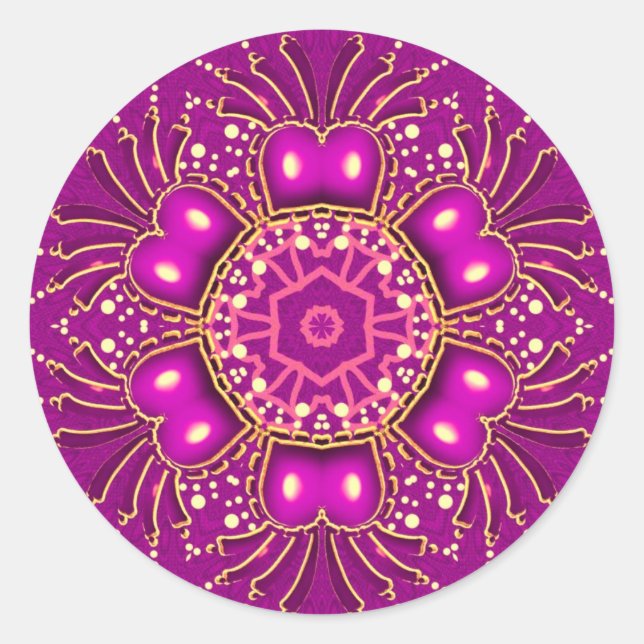 Adesivo Redondo Vinheta GeoBling Rosa (Frente)