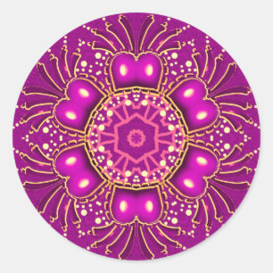 Adesivo Redondo Vinheta GeoBling Rosa