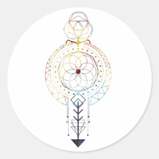 Adesivo Redondo Vinheta Geométrica Sagrada