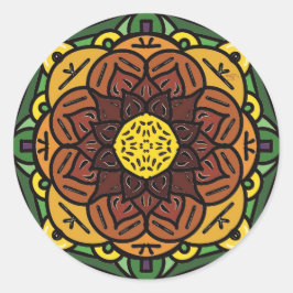 Adesivo Redondo Vinheta girassol