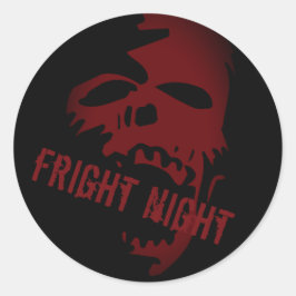 Adesivo Redondo Vinheta Gótico vermelho-escarnecedor do Halloween