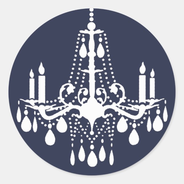 Adesivo Redondo Vinheta Grand Ballroom de azul (Frente)