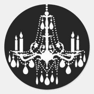 Adesivo Redondo Vinheta Grand Ballroom (preto)