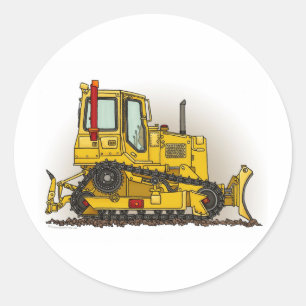 Adesivo Redondo Vinheta Grande Bulldozer Dozer