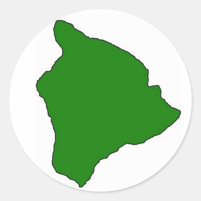 Adesivo Redondo Vinheta grande da ilha verde (Frente)