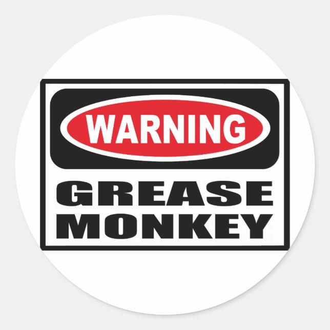 Adesivo Redondo Vinheta GREASE MONKEY (Frente)
