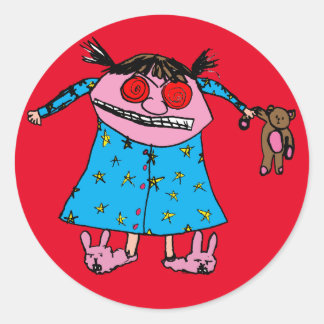 Adesivo Redondo Vinheta Grump Girl