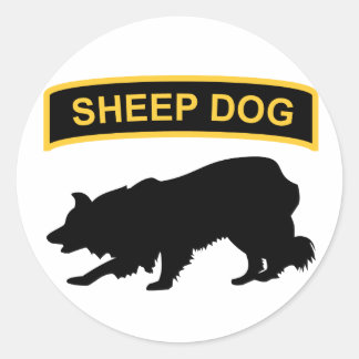 Adesivo Redondo Vinheta-guia Sheepdog
