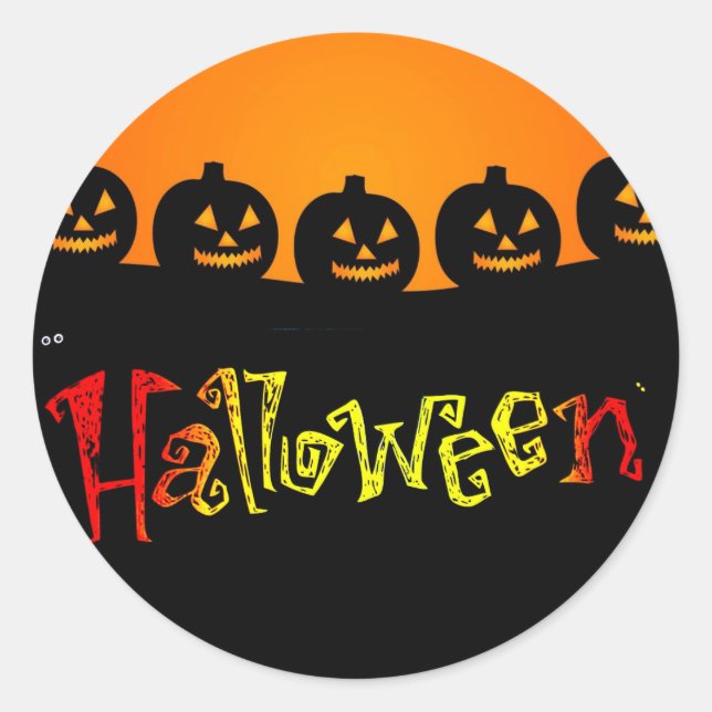 Adesivo Redondo Vinheta Halloween (Frente)