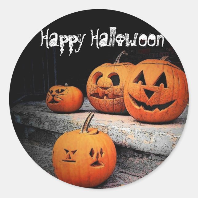 Adesivo Redondo Vinheta Halloween (Frente)