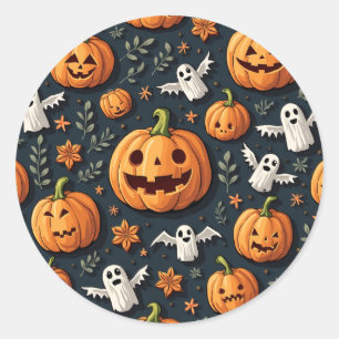 Adesivo Redondo Vinheta Halloween