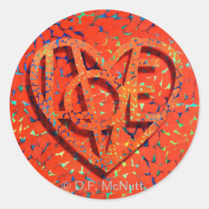 Adesivo Redondo Vinheta Heart® do Lover