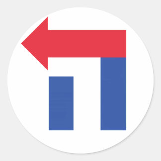 Adesivo Redondo Vinheta Hillary Hebraica Vermelha e Azul