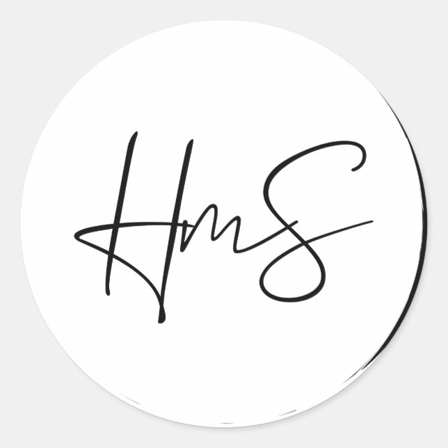 Adesivo Redondo Vinheta Hms de Som Feita à Mão (Frente)