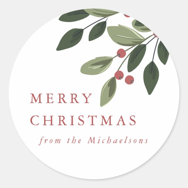 Adesivo Redondo Vinheta Holly Round Holiday (Frente)