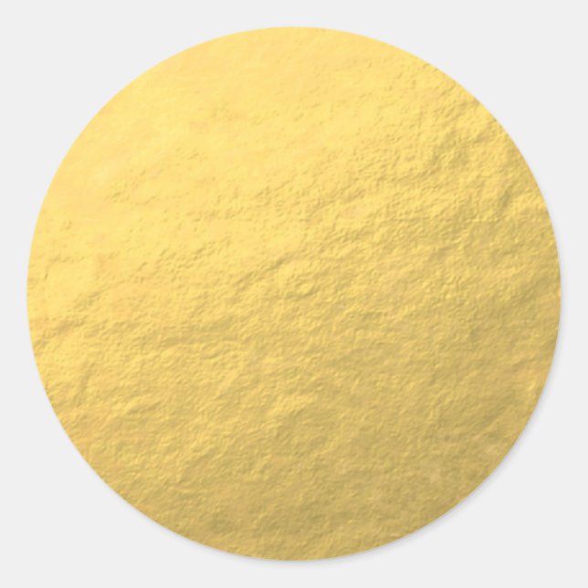 Adesivo Redondo Vinheta impressa com efeito de folha dourada falsa (Frente)