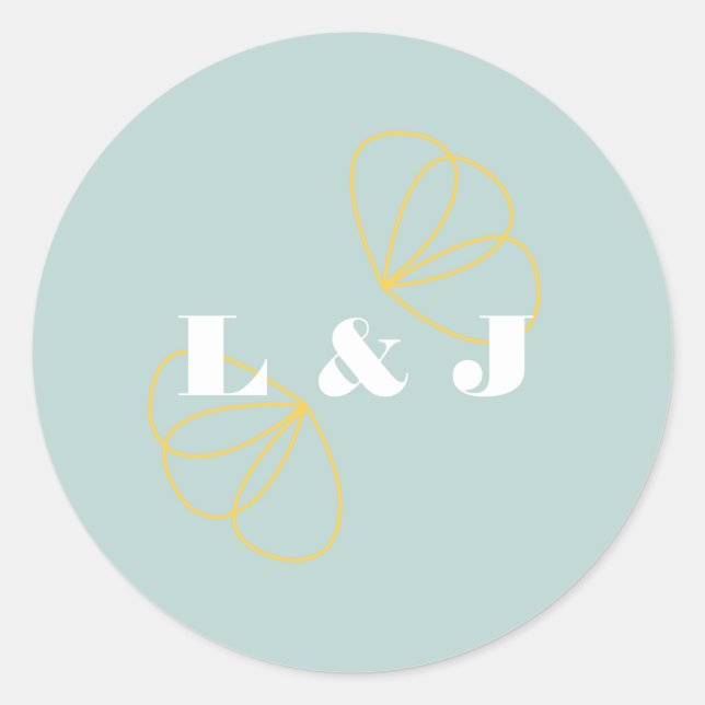 Adesivo Redondo Vinheta Infinita De Casamento De Amor (Frente)