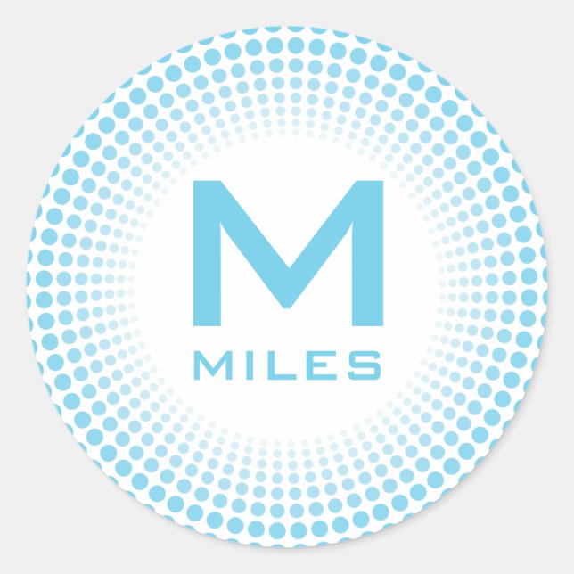 Adesivo Redondo Vinheta inicial e autocolante de nome com círculo  (Frente)