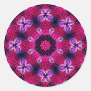 Adesivo Redondo Vinheta Intriciante Rosa