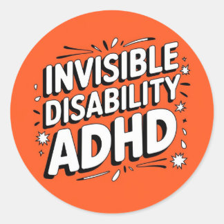 Adesivo Redondo Vinheta invisível para deficientes ADHD