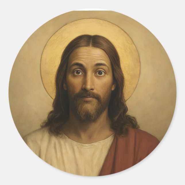 Adesivo Redondo Vinheta Jesus (Frente)