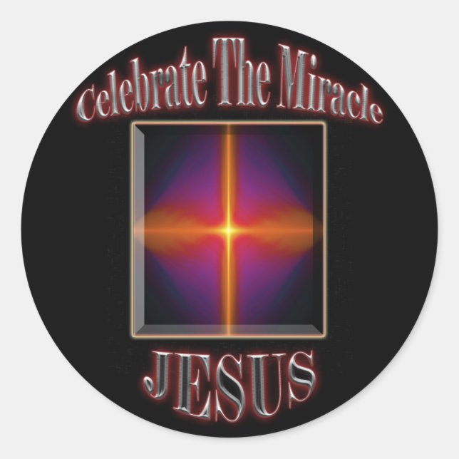 Adesivo Redondo Vinheta Jesus de Natal (Frente)