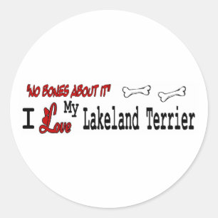 Adesivo Redondo Vinheta Lakeland Terrier (I Love)