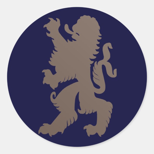 Adesivo Redondo Vinheta Leão Poderoso (Frente)