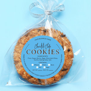 Adesivo Redondo Vinheta-Lei de Cottage Chip Cookies Azul