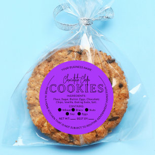Adesivo Redondo Vinheta-Lei de Cottage Chip Cookies Violet