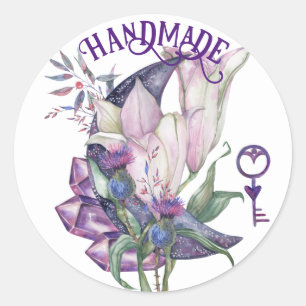 Adesivo Redondo Vinheta Lilly Crystal Moon Feita À Mão