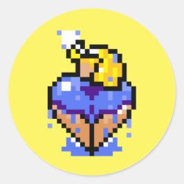 Adesivo Redondo Vinheta loira molhada