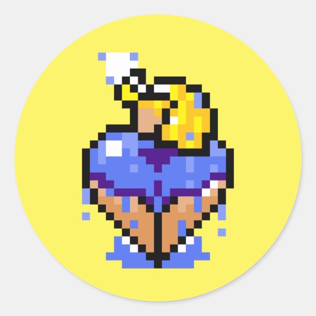 Adesivo Redondo Vinheta loira molhada (Frente)