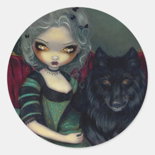 Adesivo Redondo Vinheta "Loup-Garou"