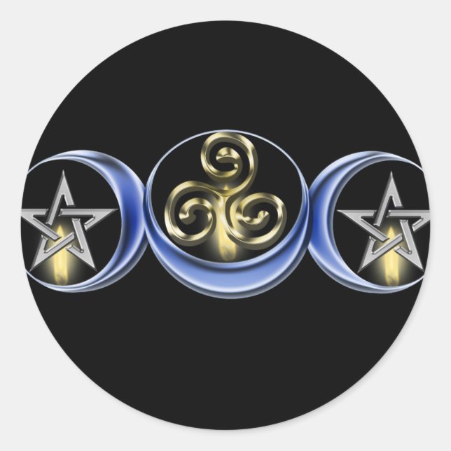 Adesivo Redondo Vinheta Lunar Espiral Tripla (Frente)