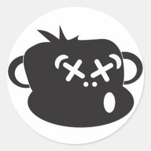 Adesivo Redondo Vinheta Macaco Bêbado