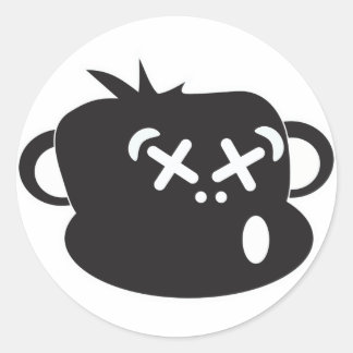 Adesivo Redondo Vinheta Macaco Bêbado