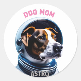 Adesivo Redondo Vinheta-mãe de cão