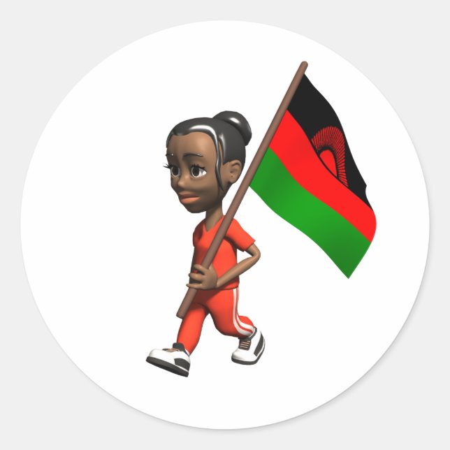 Adesivo Redondo Vinheta Malawi (Frente)