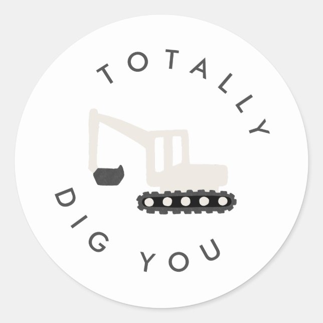 Adesivo Redondo Vinheta Mínima Festa de aniversário de Construção  (Frente)