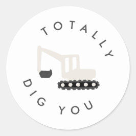 Adesivo Redondo Vinheta Mínima Festa de aniversário de Construção 